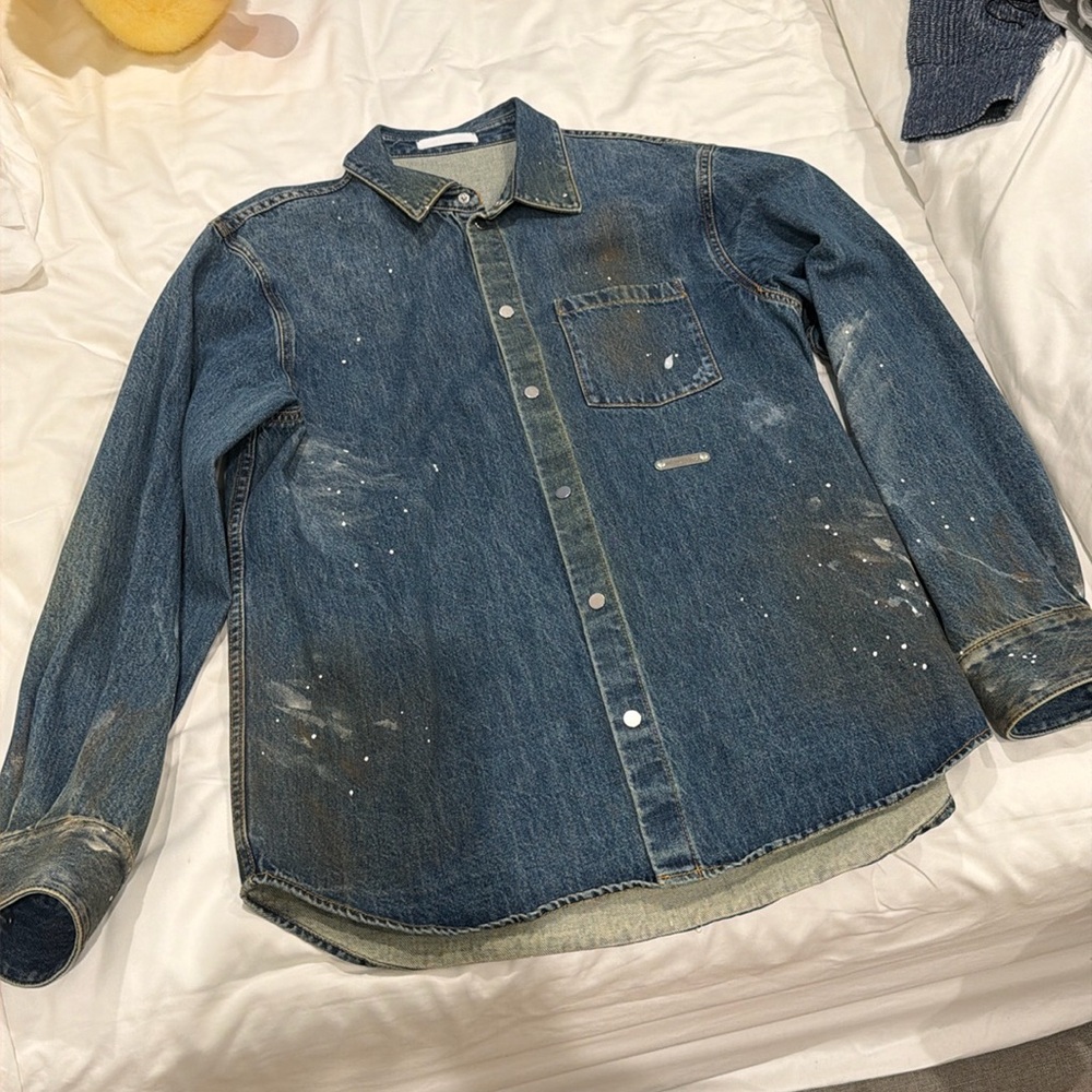 Large helmut lang denim jacket dyed style